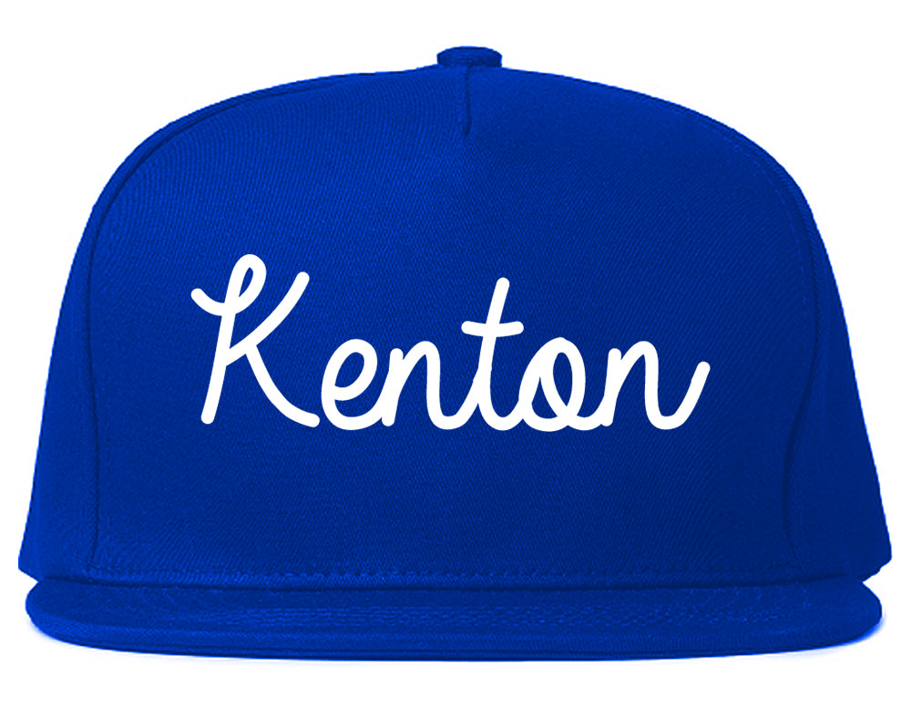Kenton Ohio OH Script Mens Snapback Hat Royal Blue
