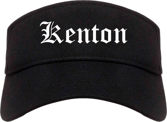 Kenton Ohio OH Old English Mens Visor Cap Hat Black