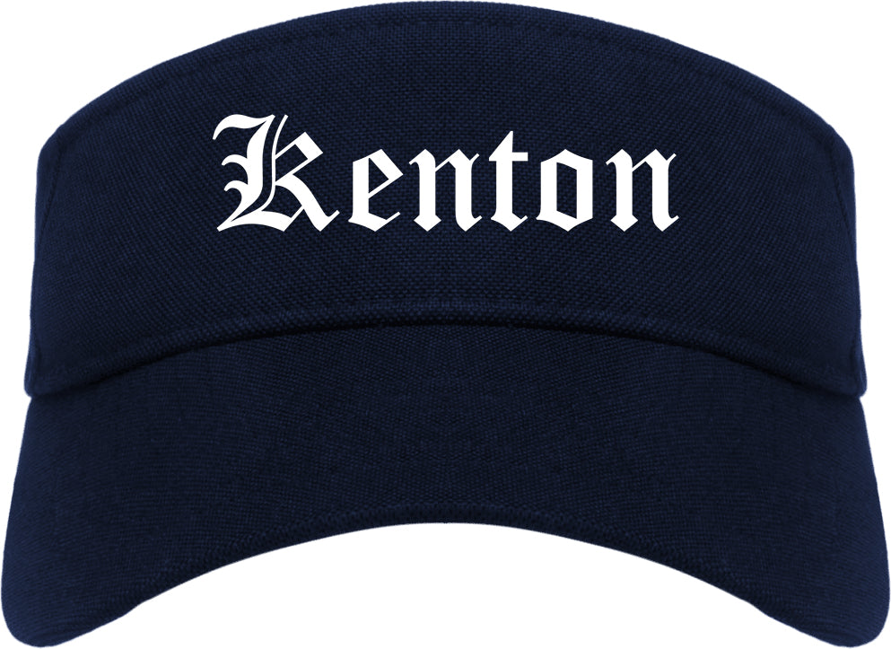 Kenton Ohio OH Old English Mens Visor Cap Hat Navy Blue