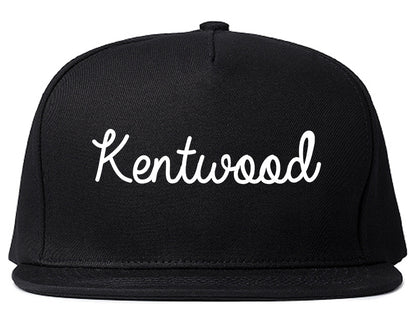 Kentwood Michigan MI Script Mens Snapback Hat Black