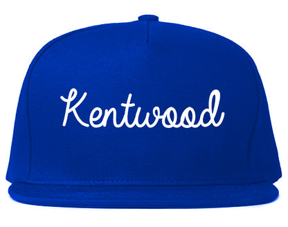 Kentwood Michigan MI Script Mens Snapback Hat Royal Blue