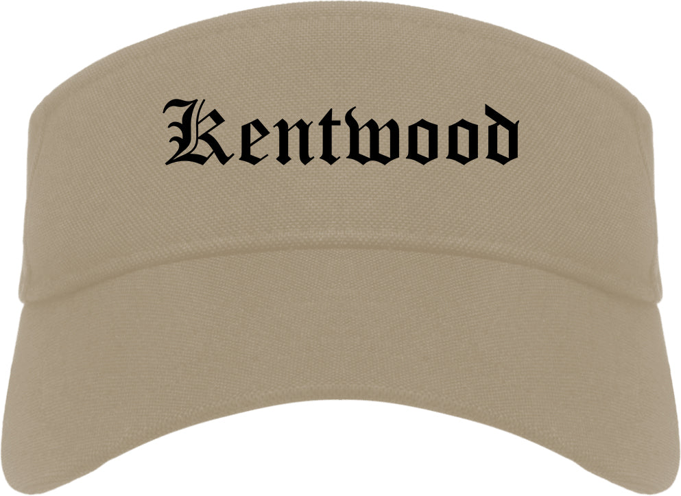 Kentwood Michigan MI Old English Mens Visor Cap Hat Khaki