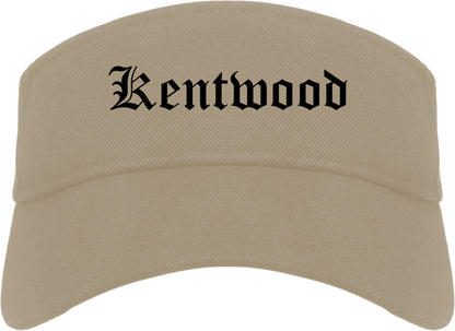 Kentwood Michigan MI Old English Mens Visor Cap Hat Khaki