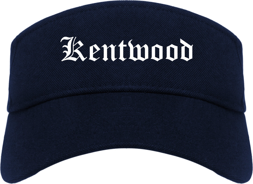 Kentwood Michigan MI Old English Mens Visor Cap Hat Navy Blue