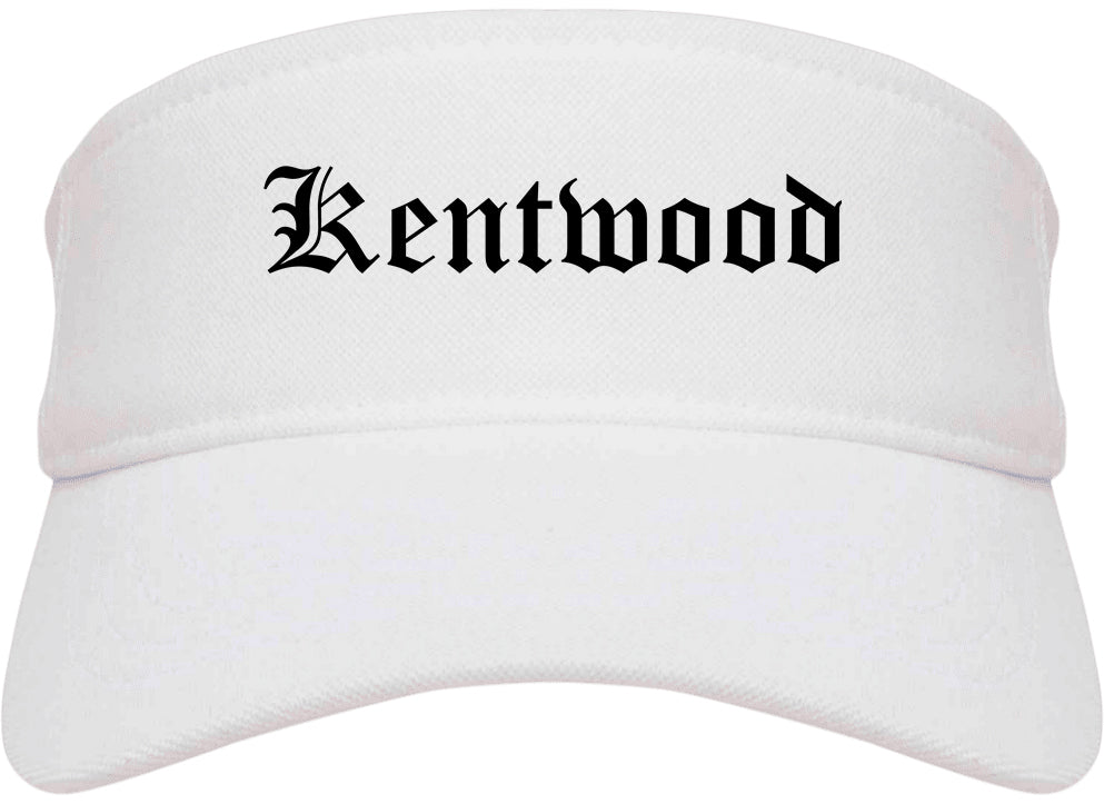 Kentwood Michigan MI Old English Mens Visor Cap Hat White