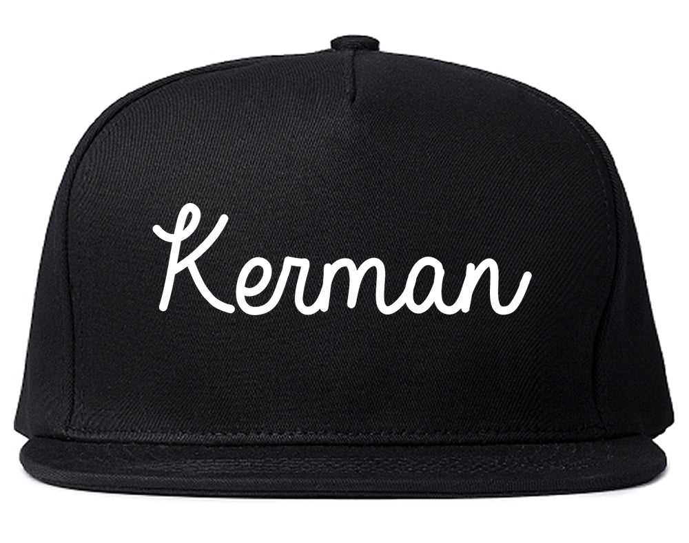 Kerman California CA Script Mens Snapback Hat Black