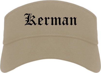 Kerman California CA Old English Mens Visor Cap Hat Khaki