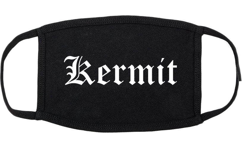 Kermit Texas TX Old English Cotton Face Mask Black
