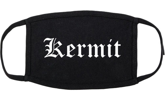 Kermit Texas TX Old English Cotton Face Mask Black