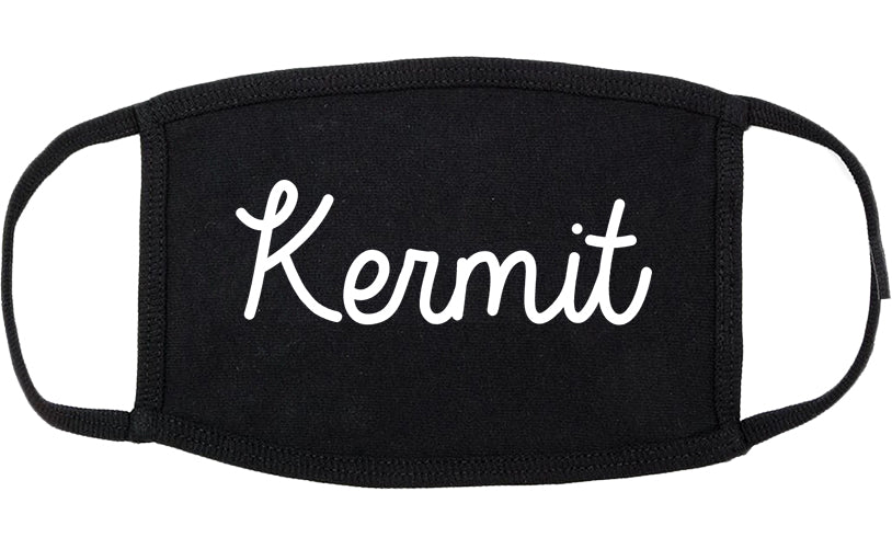 Kermit Texas TX Script Cotton Face Mask Black