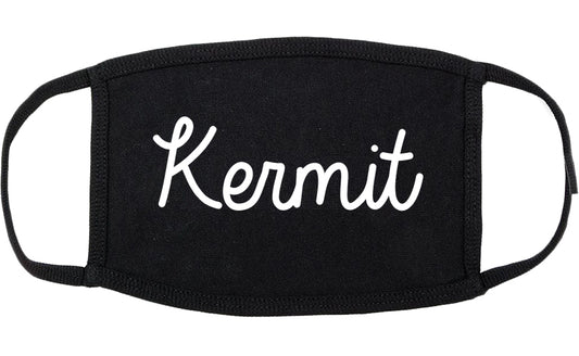 Kermit Texas TX Script Cotton Face Mask Black