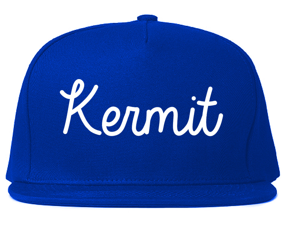 Kermit Texas TX Script Mens Snapback Hat Royal Blue