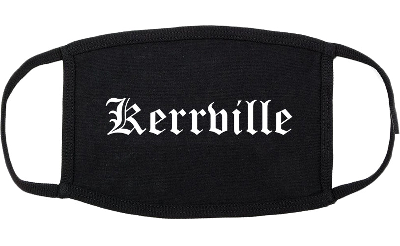 Kerrville Texas TX Old English Cotton Face Mask Black