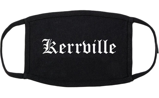 Kerrville Texas TX Old English Cotton Face Mask Black