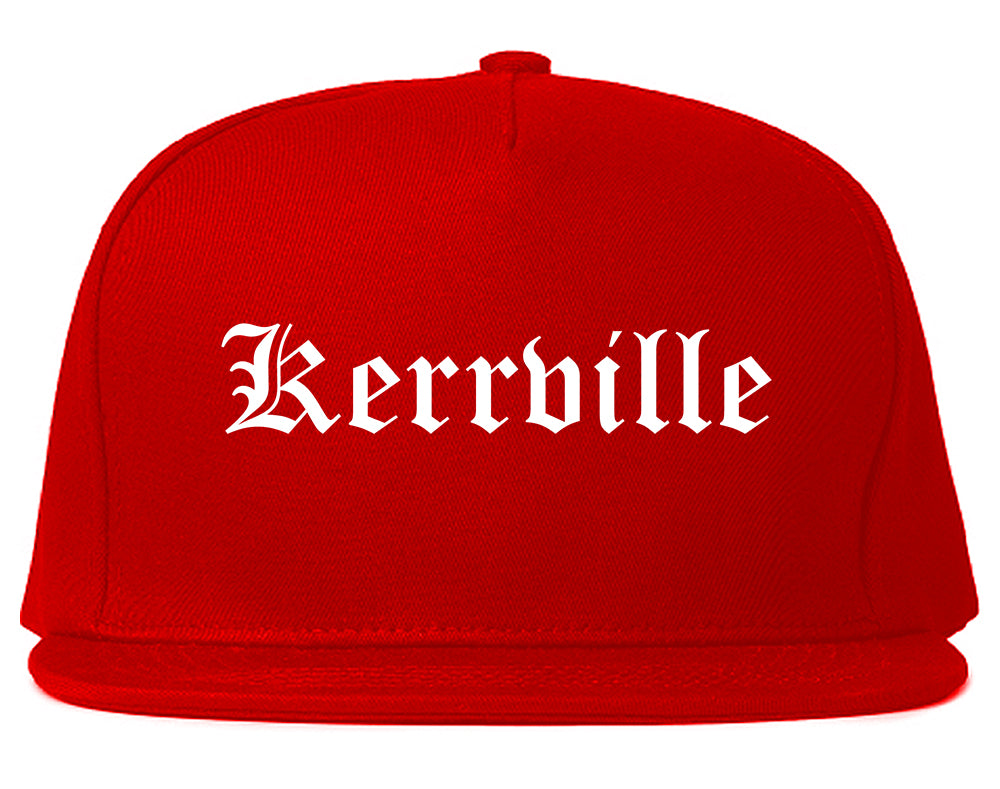 Kerrville Texas TX Old English Mens Snapback Hat Red