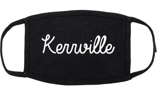 Kerrville Texas TX Script Cotton Face Mask Black