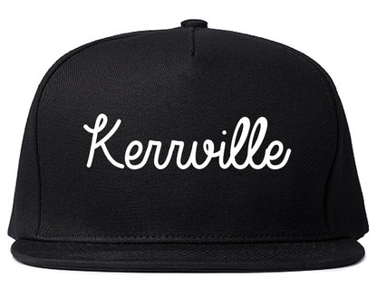 Kerrville Texas TX Script Mens Snapback Hat Black