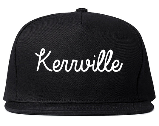 Kerrville Texas TX Script Mens Snapback Hat Black