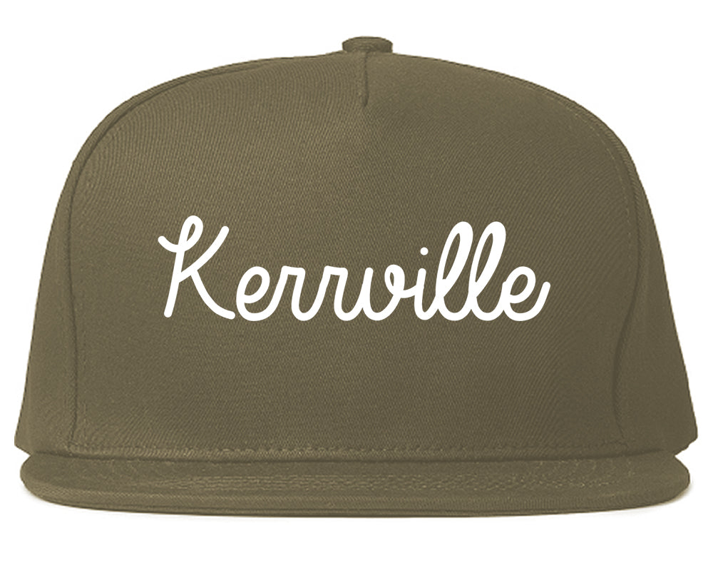 Kerrville Texas TX Script Mens Snapback Hat Grey