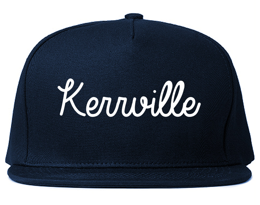 Kerrville Texas TX Script Mens Snapback Hat Navy Blue