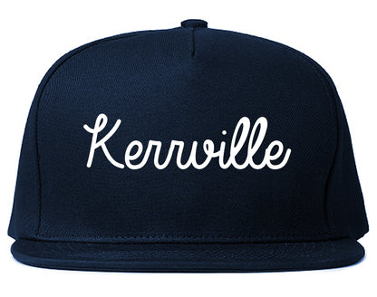 Kerrville Texas TX Script Mens Snapback Hat Navy Blue