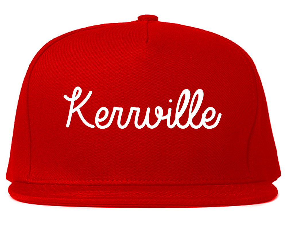 Kerrville Texas TX Script Mens Snapback Hat Red