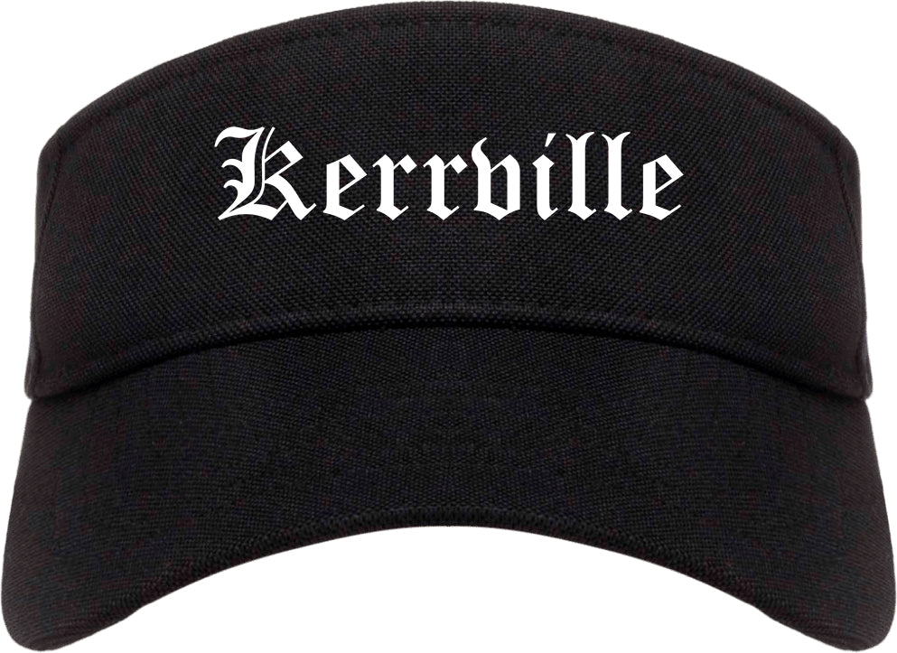 Kerrville Texas TX Old English Mens Visor Cap Hat Black