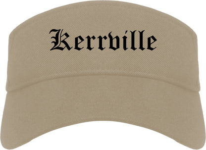 Kerrville Texas TX Old English Mens Visor Cap Hat Khaki