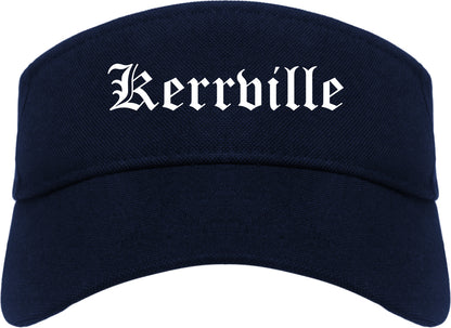 Kerrville Texas TX Old English Mens Visor Cap Hat Navy Blue