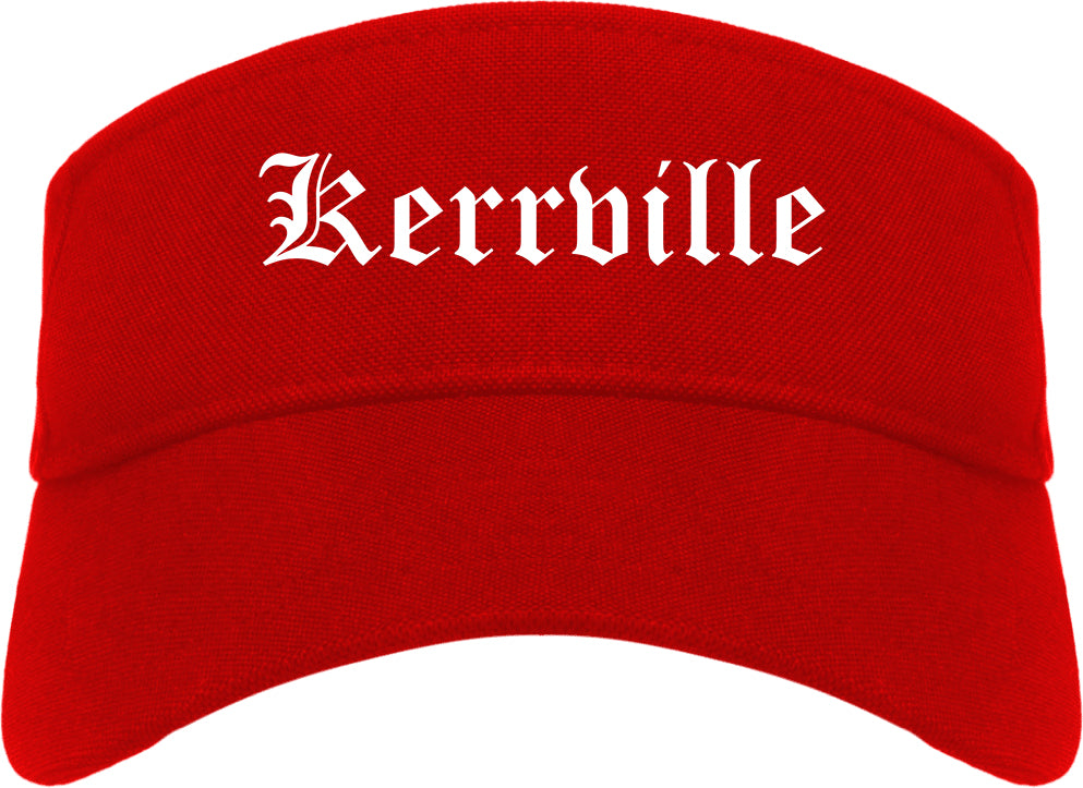 Kerrville Texas TX Old English Mens Visor Cap Hat Red