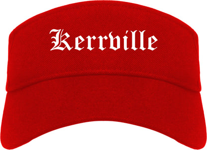 Kerrville Texas TX Old English Mens Visor Cap Hat Red