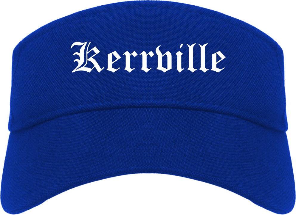 Kerrville Texas TX Old English Mens Visor Cap Hat Royal Blue