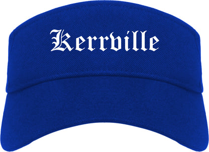 Kerrville Texas TX Old English Mens Visor Cap Hat Royal Blue