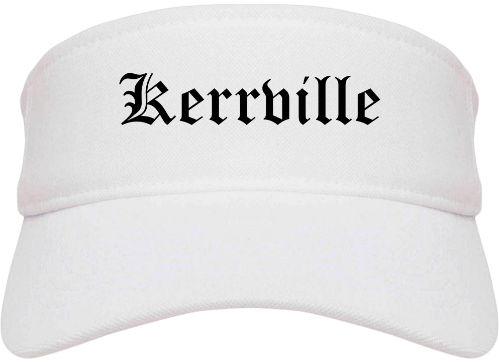 Kerrville Texas TX Old English Mens Visor Cap Hat White