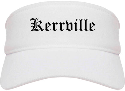 Kerrville Texas TX Old English Mens Visor Cap Hat White