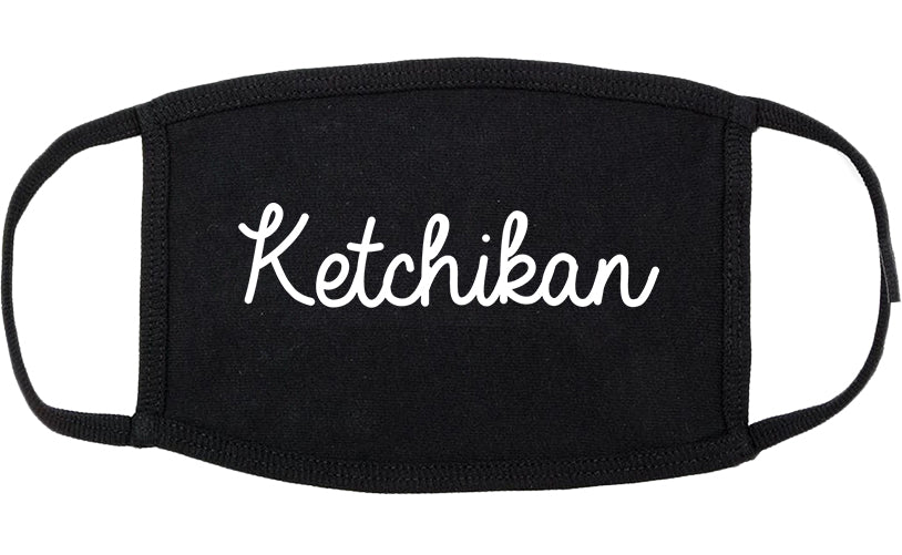 Ketchikan Alaska AK Script Cotton Face Mask Black