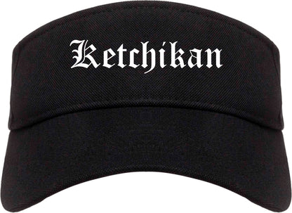 Ketchikan Alaska AK Old English Mens Visor Cap Hat Black