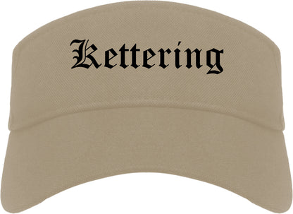Kettering Ohio OH Old English Mens Visor Cap Hat Khaki
