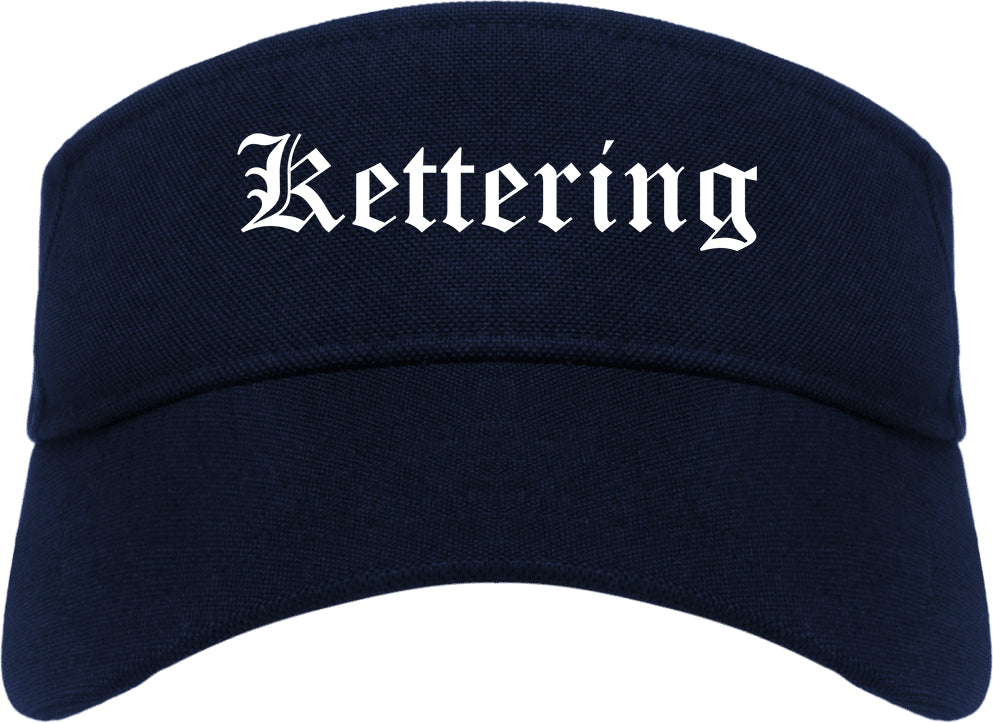 Kettering Ohio OH Old English Mens Visor Cap Hat Navy Blue