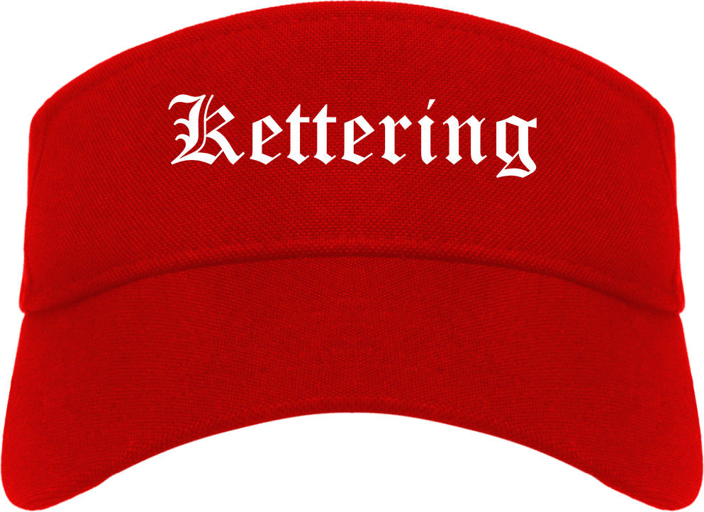 Kettering Ohio OH Old English Mens Visor Cap Hat Red