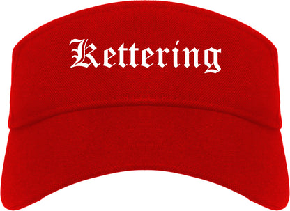 Kettering Ohio OH Old English Mens Visor Cap Hat Red
