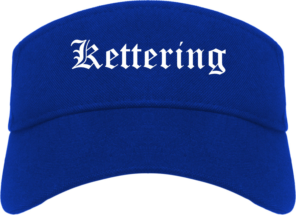 Kettering Ohio OH Old English Mens Visor Cap Hat Royal Blue