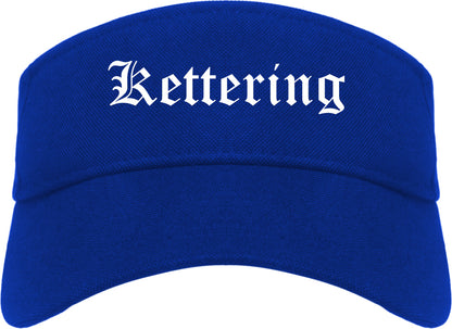 Kettering Ohio OH Old English Mens Visor Cap Hat Royal Blue