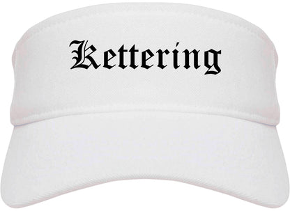 Kettering Ohio OH Old English Mens Visor Cap Hat White