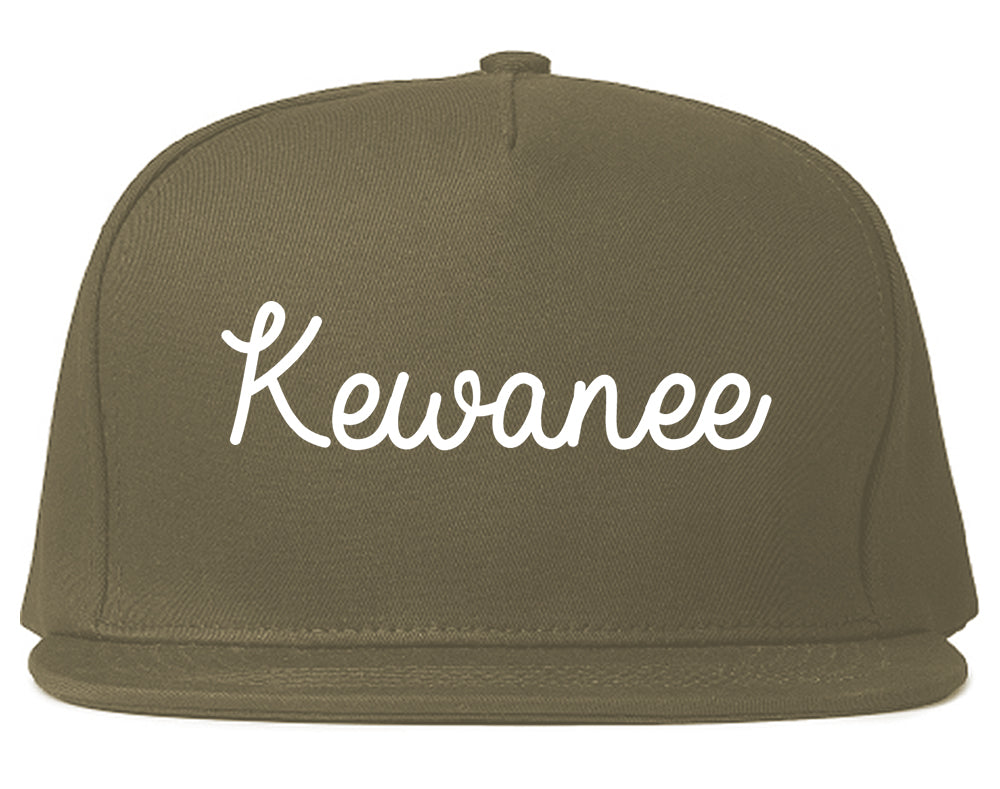 Kewanee Illinois IL Script Mens Snapback Hat Grey