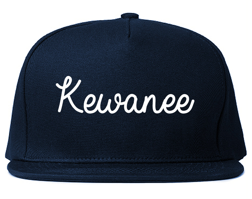 Kewanee Illinois IL Script Mens Snapback Hat Navy Blue