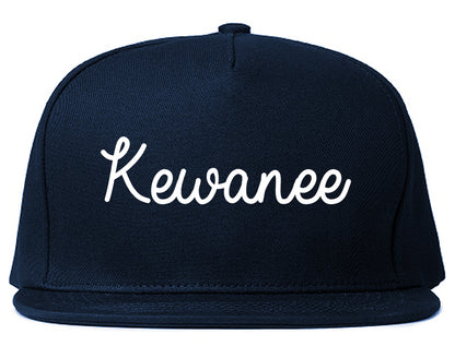 Kewanee Illinois IL Script Mens Snapback Hat Navy Blue