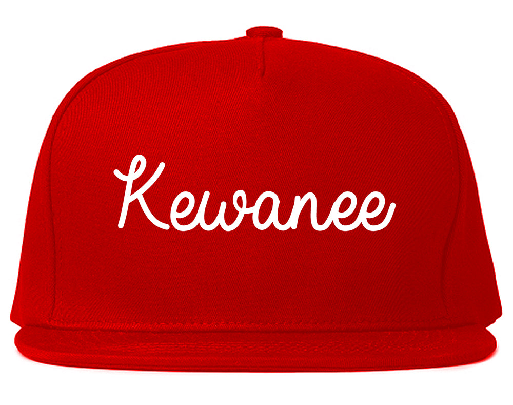 Kewanee Illinois IL Script Mens Snapback Hat Red