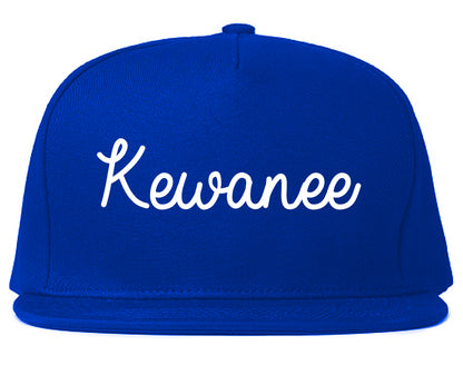 Kewanee Illinois IL Script Mens Snapback Hat Royal Blue