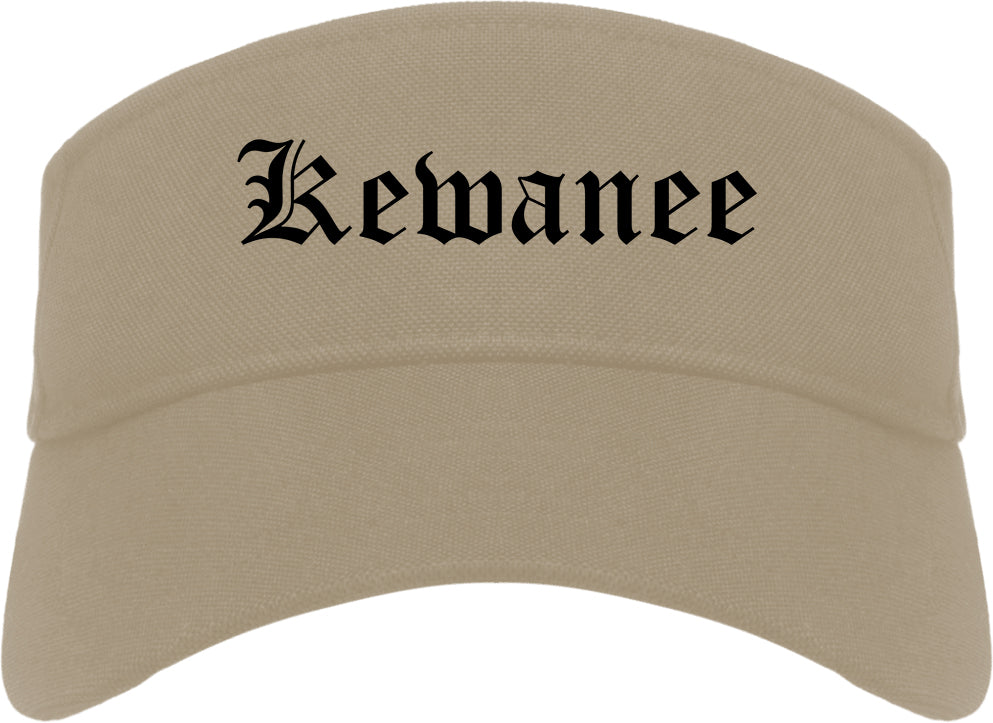 Kewanee Illinois IL Old English Mens Visor Cap Hat Khaki